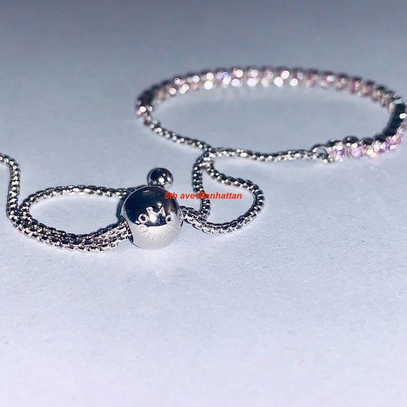 BRAND NEW Pandora Sparkling Slider Tennis Bracelet PINK $35 (PRICE TO SELL) - Picture 7 of 7